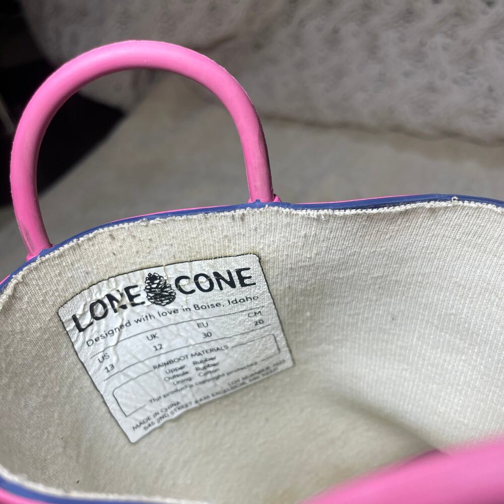 LONE CONE GIRL RAIN BOOTS RAINBOW SIZE 13 - Picture 8 of 10